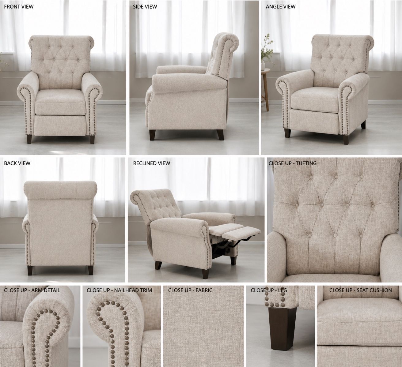 Madison Park Aidan Push Back Recliner –