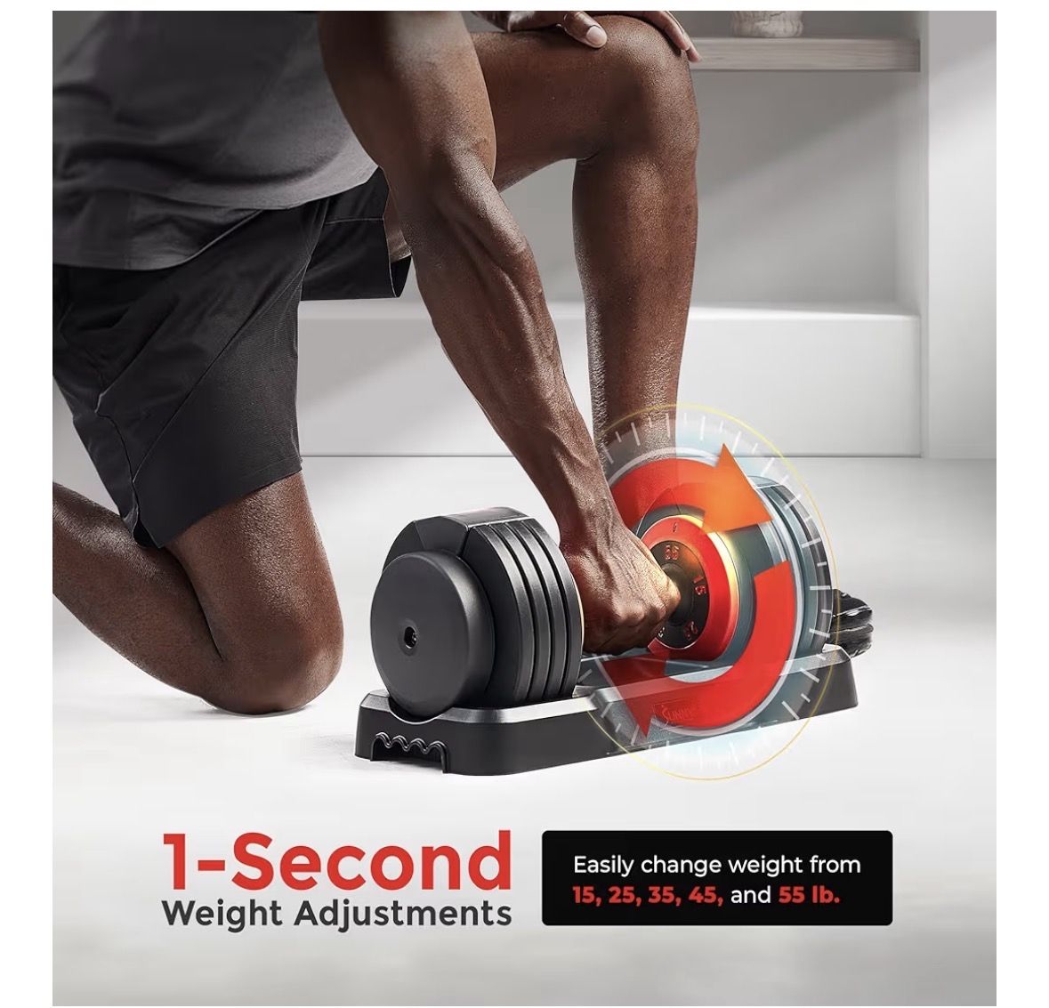 Sunny Health & Fitness Elite Adjustable Dumbbell