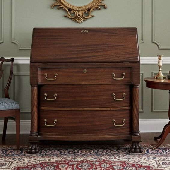 Vintage Classic Mahogany Secretary Desk
