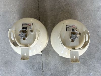 Horizontal RV style propane tanks