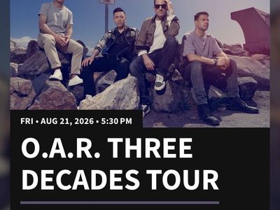 2 O.A.R. Tickets - Front Row L of Sec 6 (In the Shade)Three Decades Tour. Seats can’t be Beat! $110 each OBO. No extra fees.