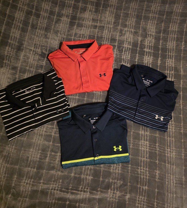 4 Under Armour Men's XL Polos