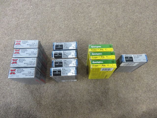 LOT OF 12 FULL BOXES OF 12 GAUGE - 3" MAGNUM - 00 BUCK AND RIFLED SLUG ROUNDS