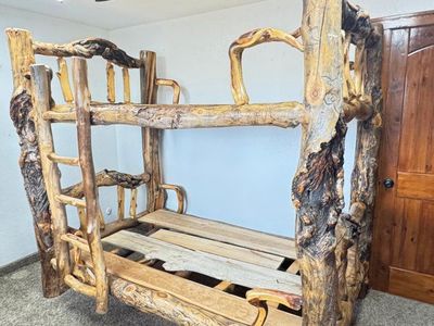 Rustic Log Bunk Bed - Unique Handcrafted Wood Design for Cabin, Lodge, or Kids Room