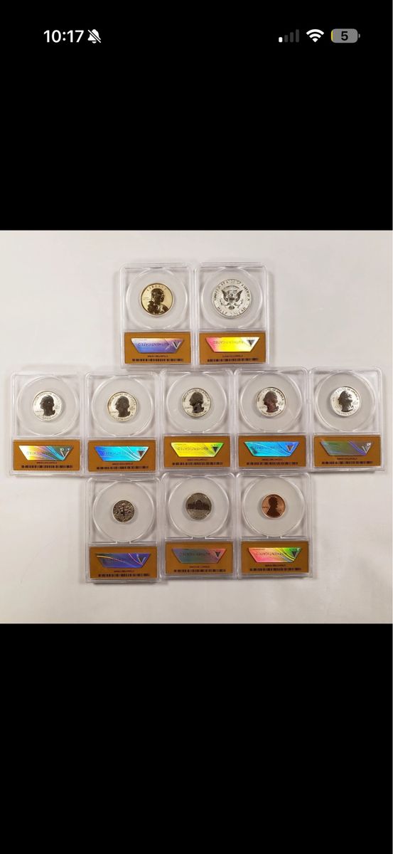 2018-S Silver Reverse Proof Set – 10-Coin Complete Set (ANACS RP70 DCAM)