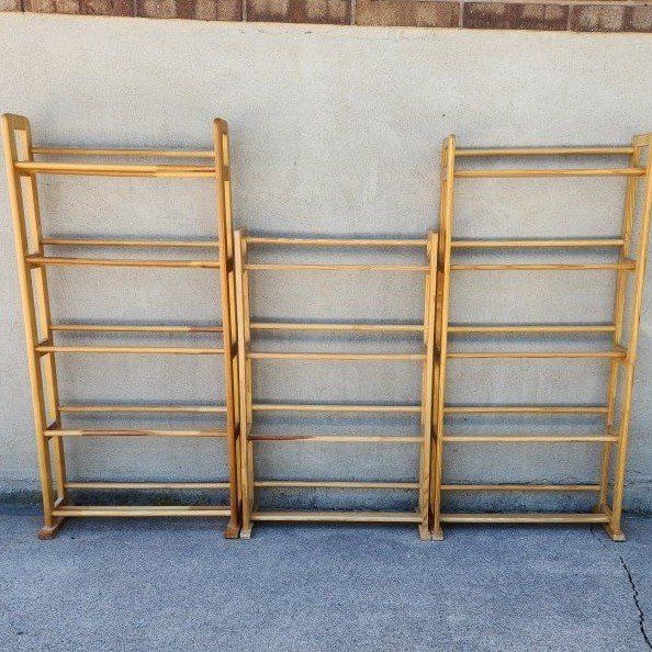3 Wooden DVD Bluray Vhs Storage Rack Shelf Holder
