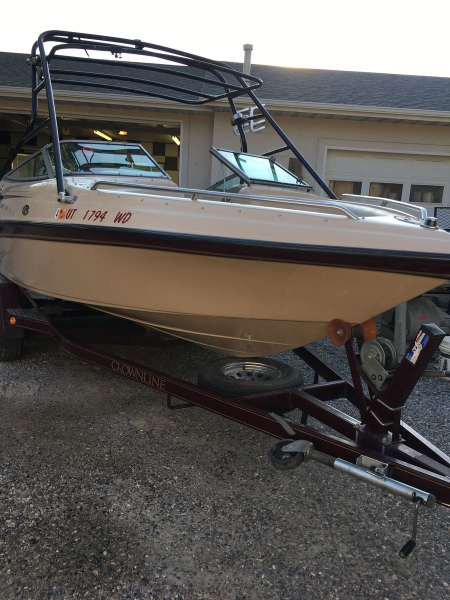 2000 Crownline 5.7L MerCruiser I/O Ski Boat with Wakeboard Tower and Trailer