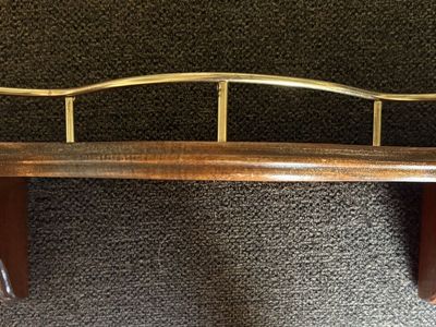 Vintage Homco Home Interiors Wood Shelf W/Brass rail and Plate Groove
