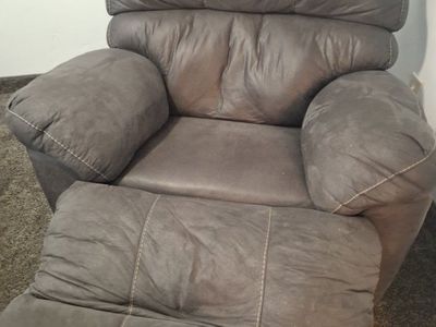 Plush Gray Microfiber Recliner Armchair