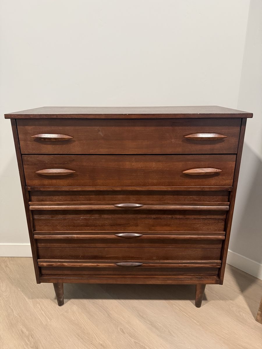 Mid-Century Modern Dark Wood Dresser