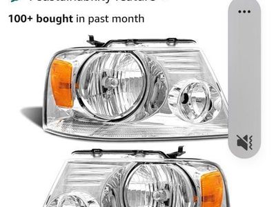 Headlight Assembly for 2004-2008 Ford F150 Pickup & 2006-2008 Lincoln Mark LT - Chrome Housing