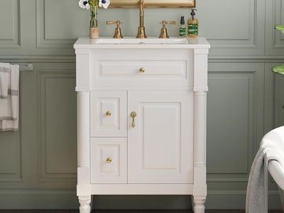 Brand New - 24-Inch Basin Vanity with Ceramic Sink White