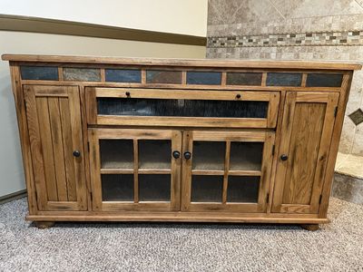 Solid Wood TV Stand w/ media cabinet