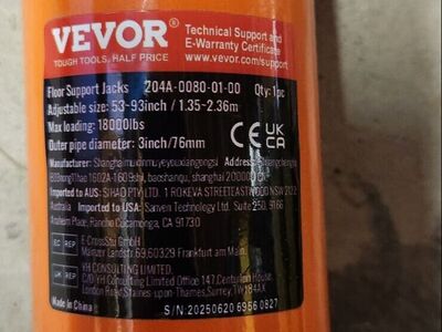 Vevor House Floor Jack Base (Missing Upper) 18,000# Capacity