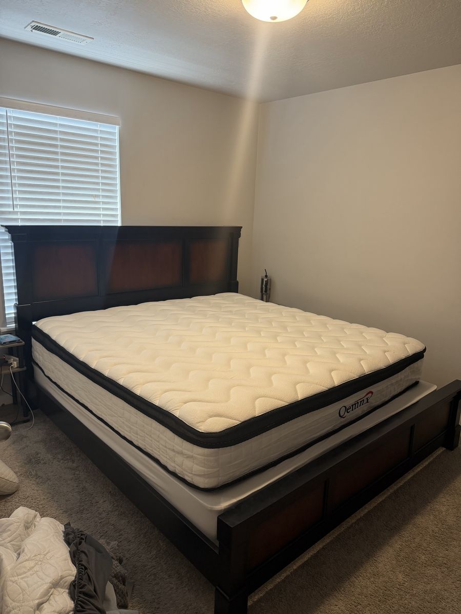 King size bed frame and mattress
