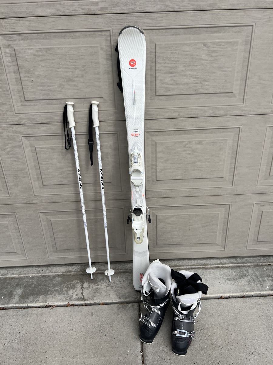 Women's Rossignol Nova Skis, Poles, Boots
