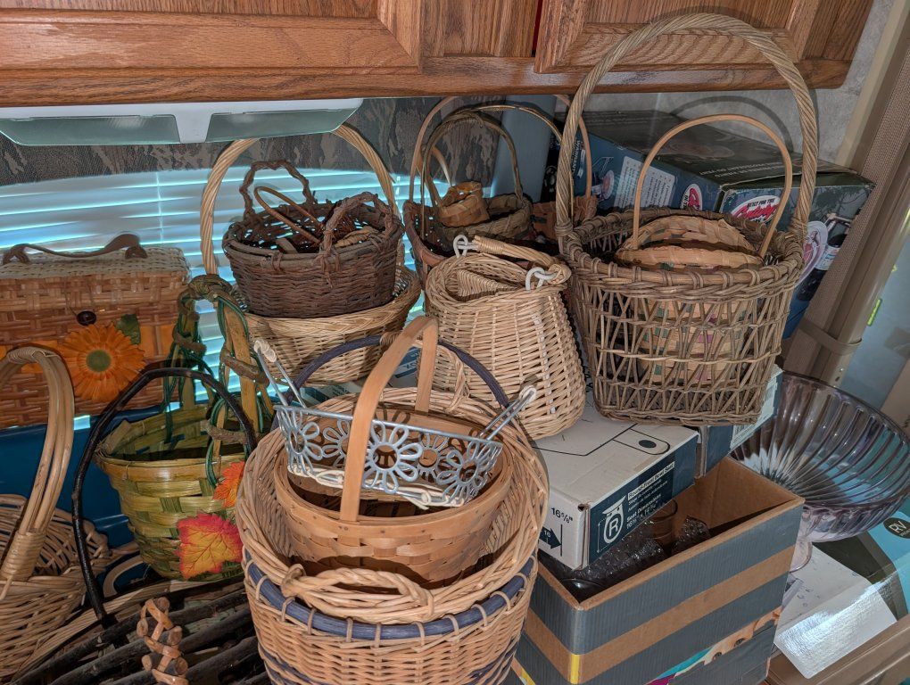 Collection Of 50+ Vintage Hand Woven Baskets!