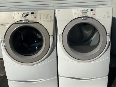Whirlpool Duet Washer & Electric Dryer With Pedestals, Free Delivery