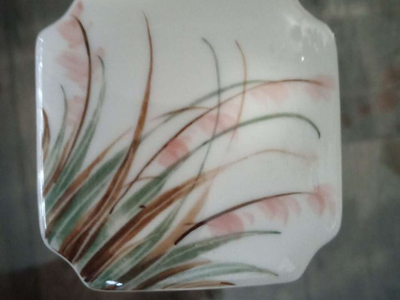 Porcelain Small trinket or jewelry box hand painted floral made in Thailand