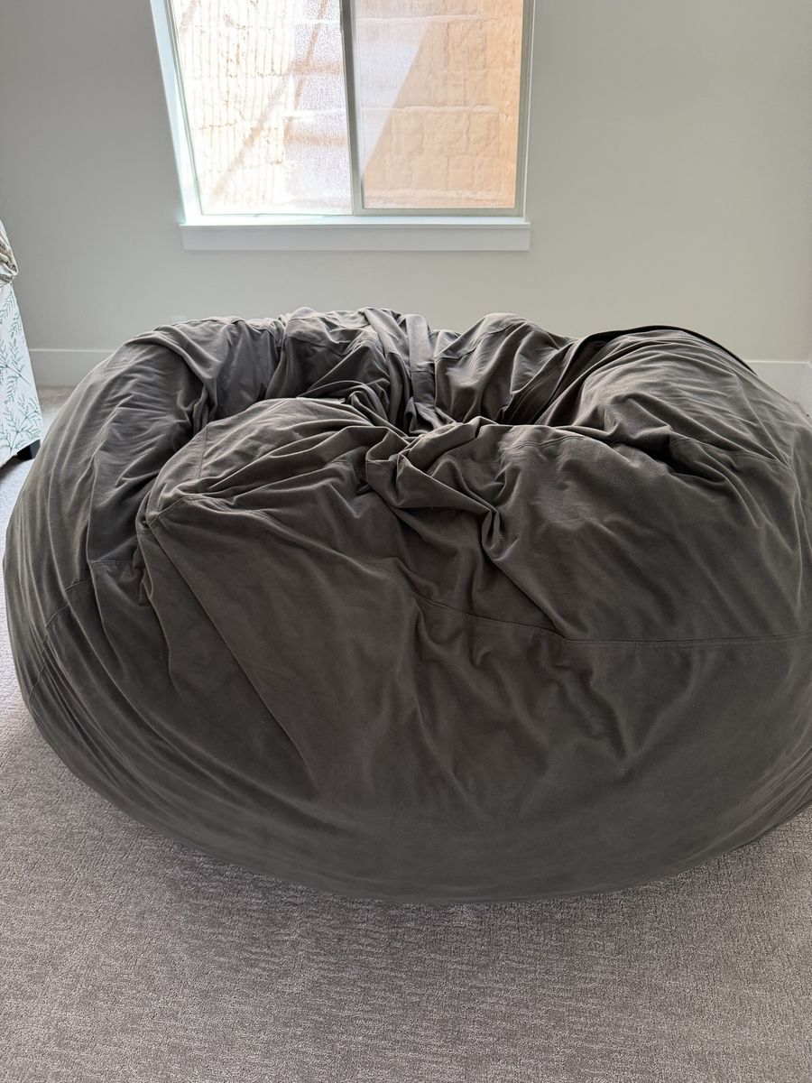 Large grey Microfiber Bean Bag Chair Lounger