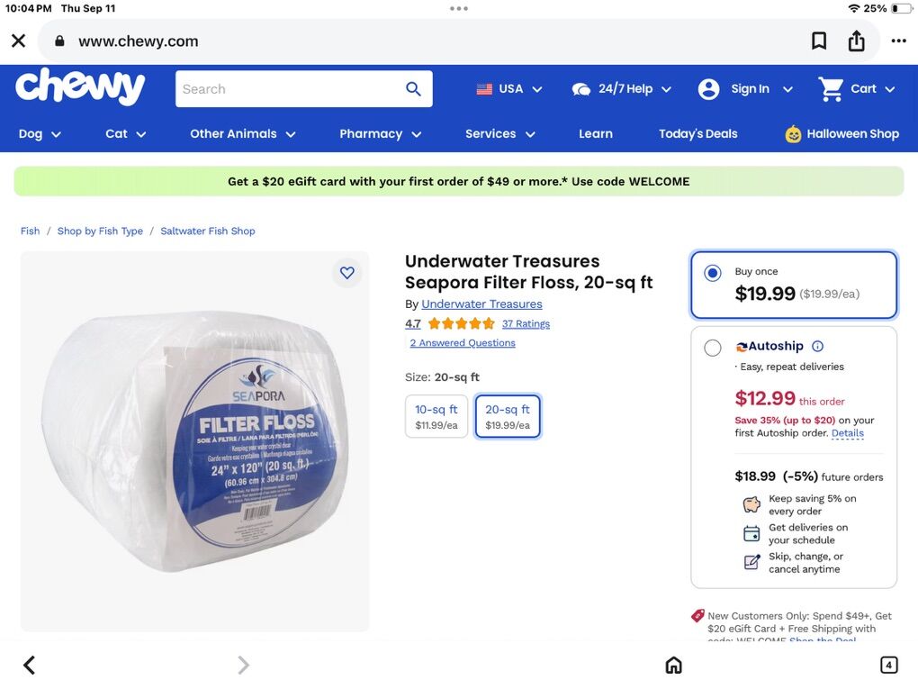 Sea Porta Filter Floss 12 X 120 2- Pack