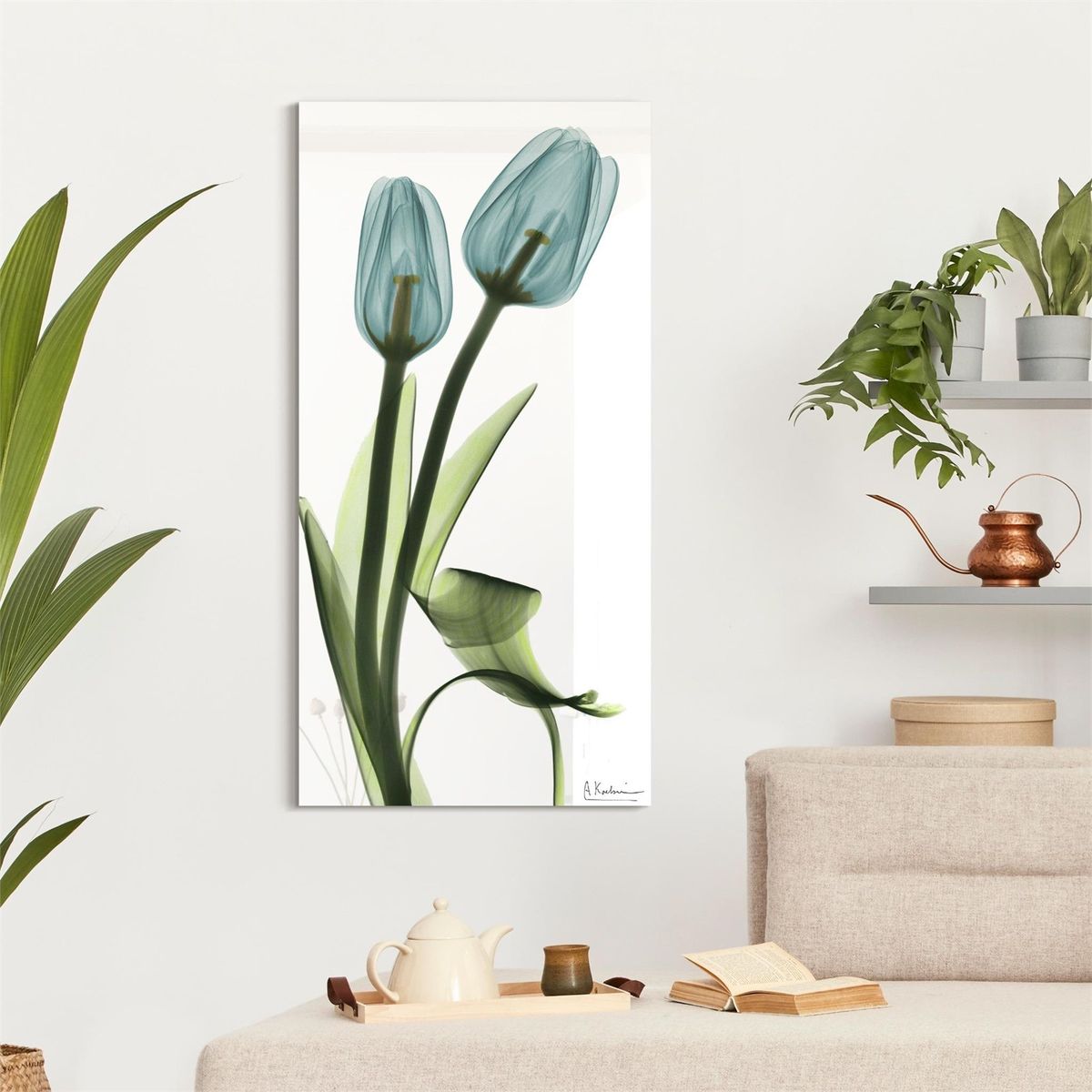 Blue Tulips Wall Art - 48x24in