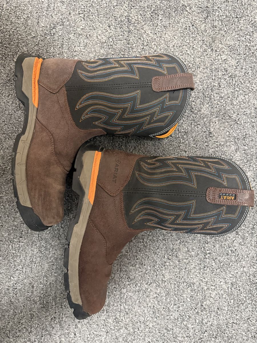 Ariat Rebar Men's WorkHog XT Dare H2O Waterproof Work Boots - Size 10.5D, Square Toe, Brown Suede