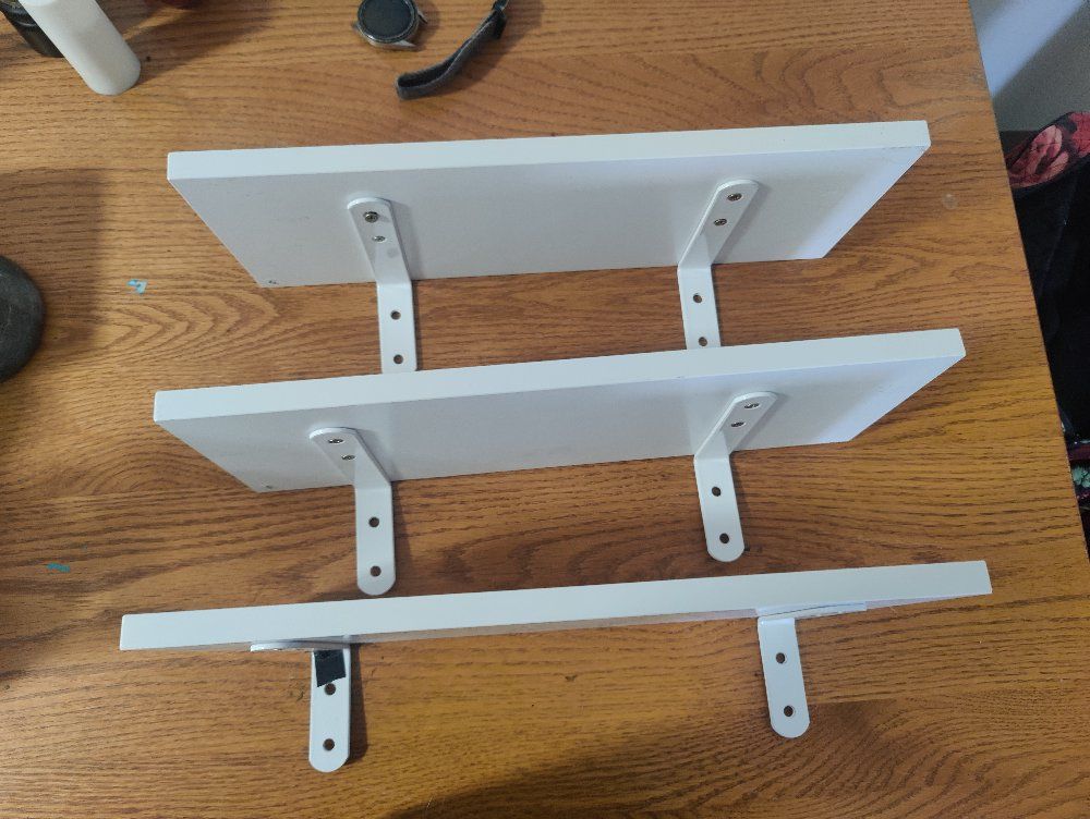 White Wall-Mounted Floating Shelves - Set of 3 for Home Decor