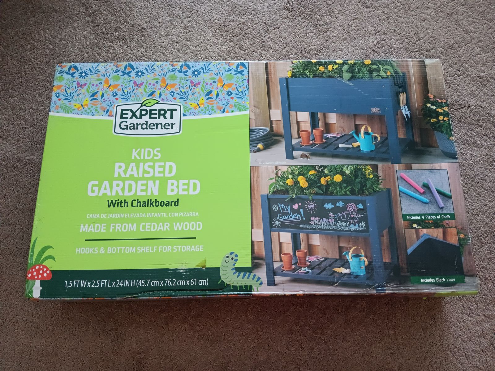 Brand New Expert Gardener Kids Raised Garden Bed Planter Box - with Chalkboard