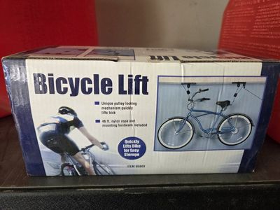 Bicycle Lift Pulley System for Easy Storage - 46ft Nylon Rope & Hardware Included