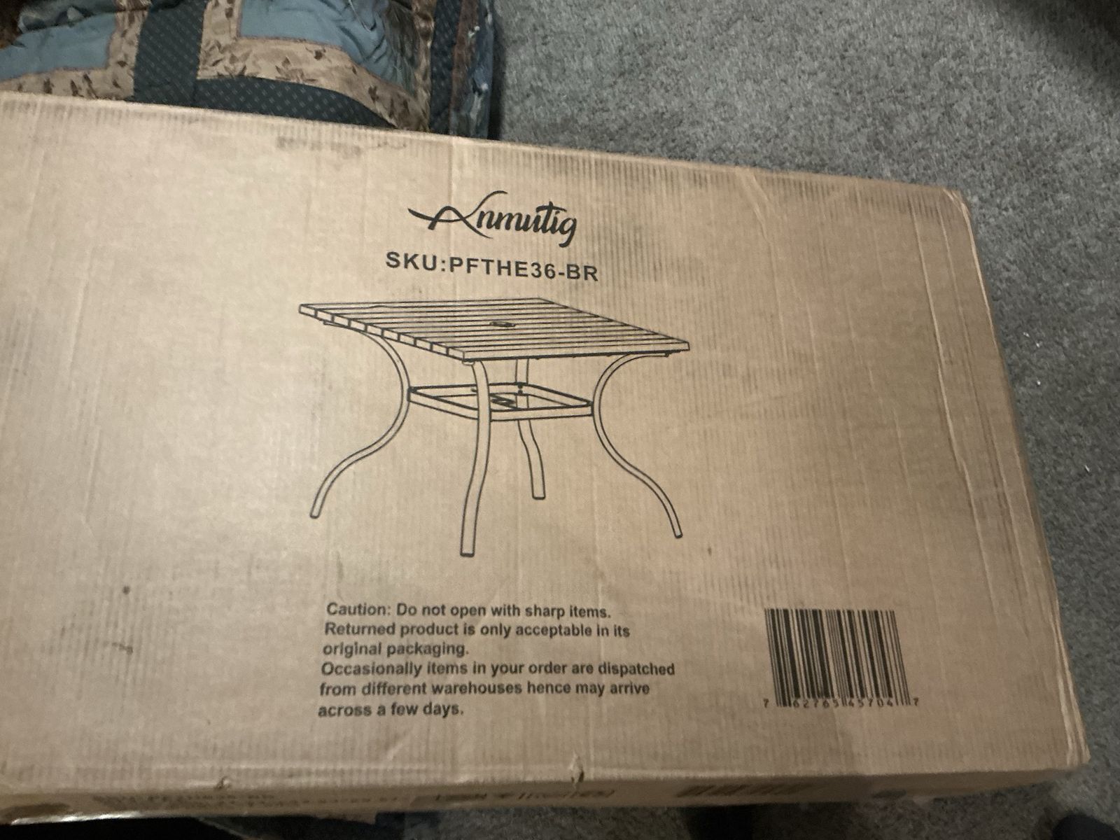 Anmutig 37” Square Outdoor Patio Dining Table – Brown