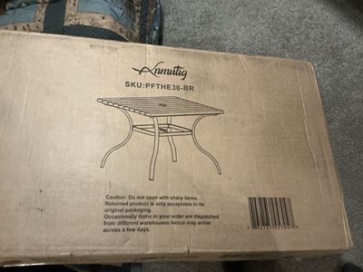Anmutig 37” Square Outdoor Patio Dining Table – Brown