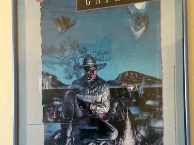 Vintage 1986 Cowboy Poetry Gathering Poster with frame