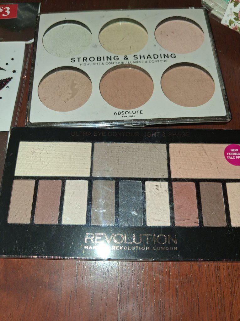 Absolute New York Strobing & Shading Palette & Revolution London Eye Contour Palette - Used Makeup