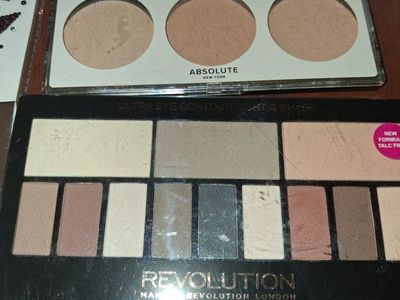 Absolute New York Strobing & Shading Palette & Revolution London Eye Contour Palette - Used Makeup