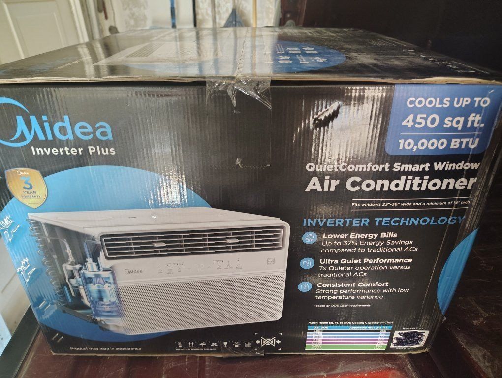 Midea Inverter Pluls QuietComfort Smart Window Air Conditioner 10,000 BTU - New