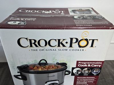 Crock-Pot 6-Quart Programmable Cook & Carry Slow Cooker in Stainless Steel