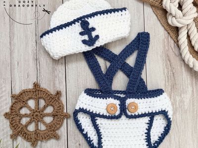 Crochet Baby Sailor Photo Prop