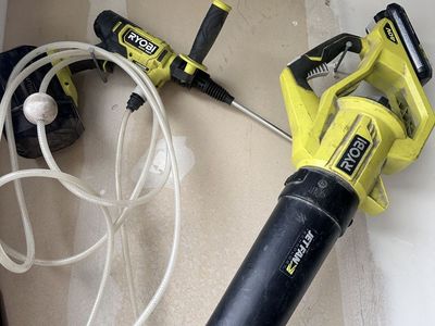 Ryobi leaf blower and pressure washer with Batteries but no Charger.