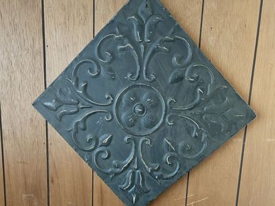 Black metal vintage ceiling tile.