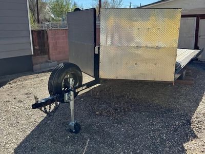 2013 Voyager Sport Flatbed 3 place V nose Trailer with Front Shield and Spare Tire