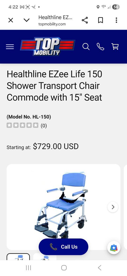 EZee life 15" Rehab chair