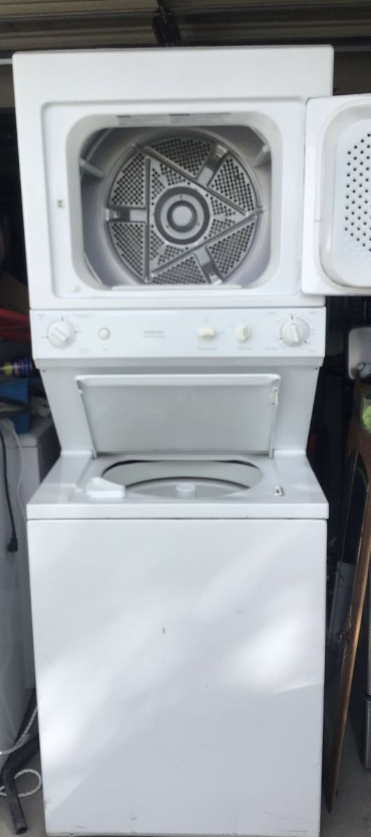 LIKE IN NEW CONDITION GE STACKABLE LARGE CAPACITY WASHER AND DRYER INCLUDES FREE DELIVERY