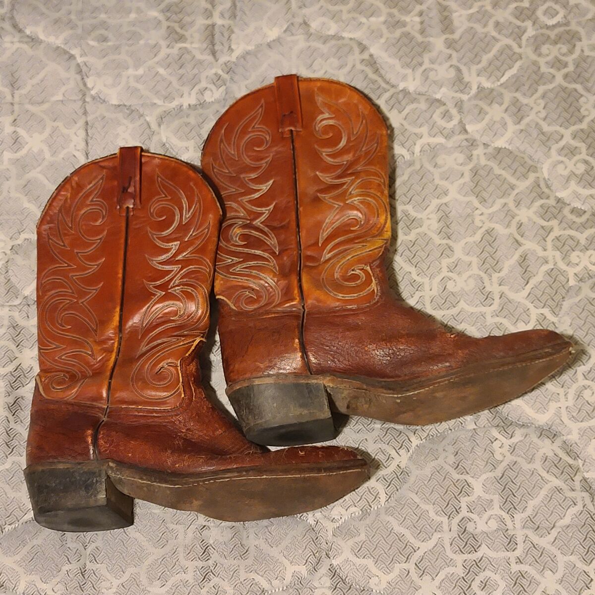 Leather Cowboy Boots Botas Men's 10.5 B