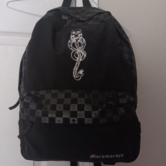 SALE. Harry Potter X VANS Morsmordre Checkered Black Backpack // School Bag