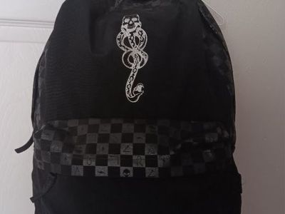 SALE. Harry Potter X VANS Morsmordre Checkered Black Backpack // School Bag