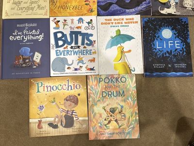 BRAND NEW HARD COVER Children's Picture Books Lot: 10 Beloved Titles Including Pinocchio, Life, and Butts Are Everywhere!