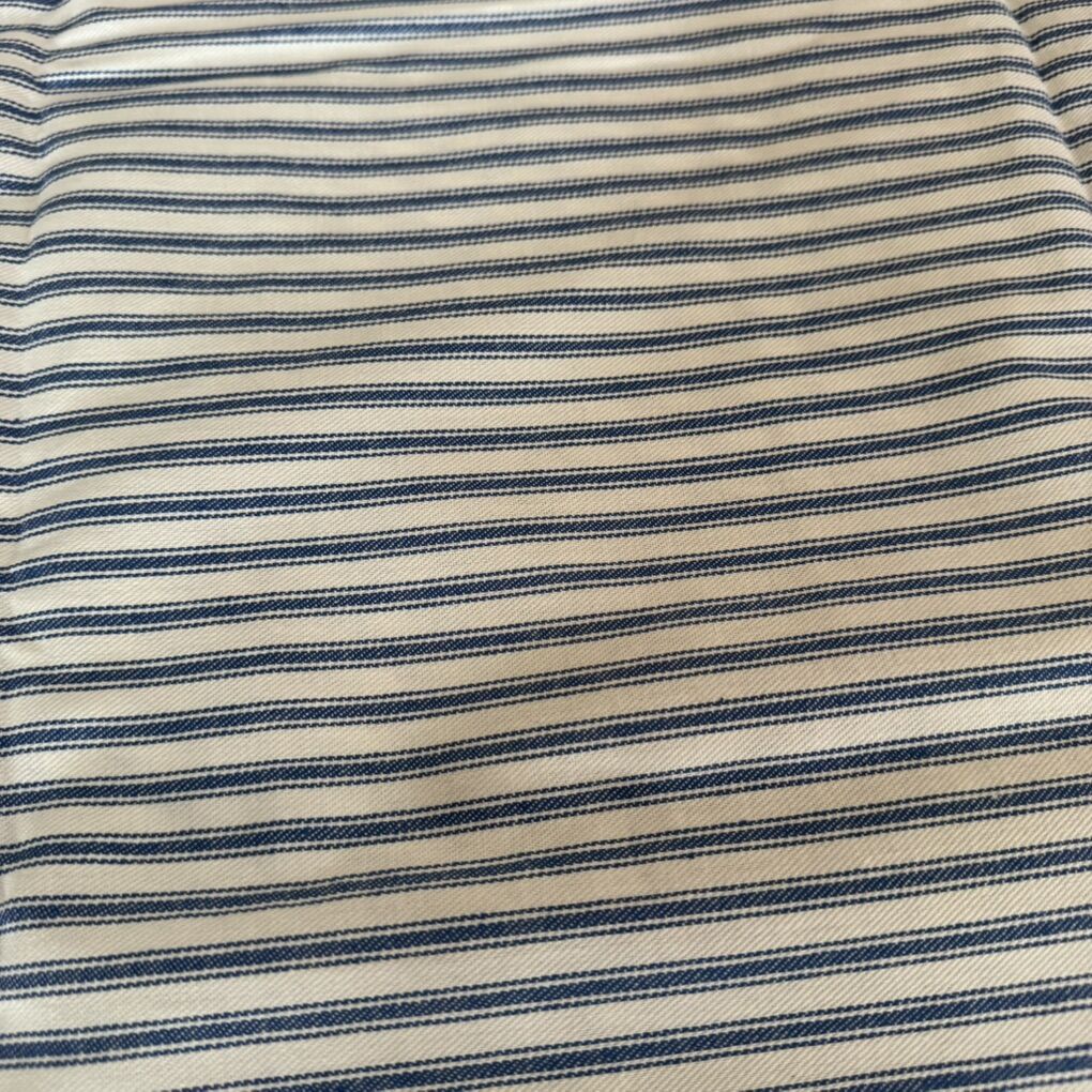 Vintage Blue and White Fabric 60.5 x 34.25 Striped