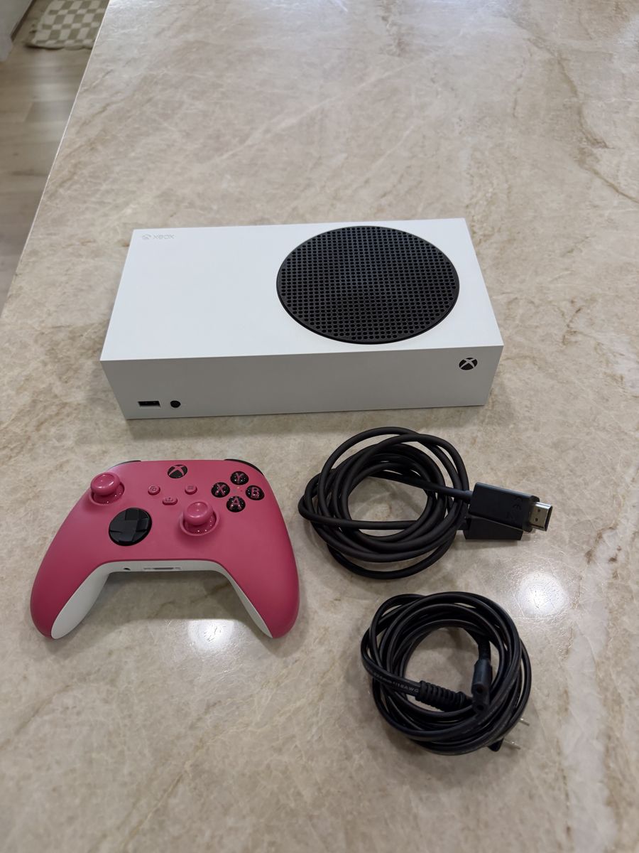 Xbox Series S Console - White, with Pink Wireless Controller & Cables