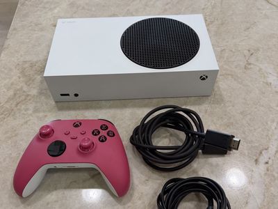 Xbox Series S Console - White, with Pink Wireless Controller & Cables